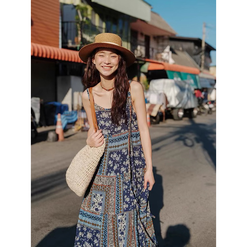 Đầm Du Lịch Hoa Nhí Phong Cách Bohemian Mã Mới