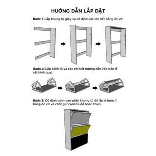 Tủ giày thông minh DQ HOME  3 tầng màu gỗ trắng phong cách tân cổ điền siêu nhỏ gọn phù hợp với mọi không gian