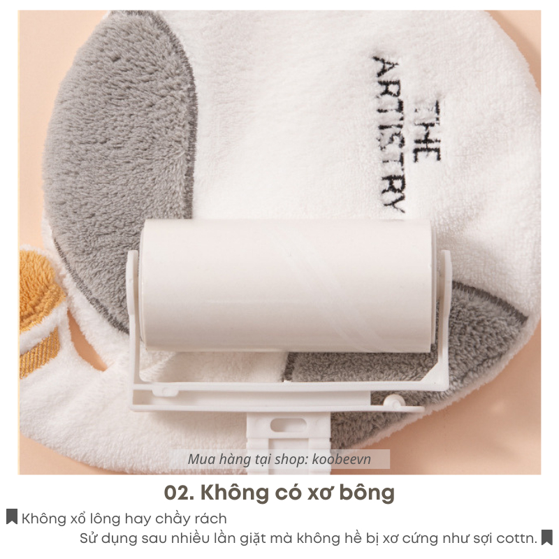Khăn Lau Tay Có Móc Treo Hình Mèo Vải Nhung San Hô KOOBEE Size Lớn Siêu Thấm Hút Nhanh Khô Cho Nhà Bếp, Nhà Tắm | 096