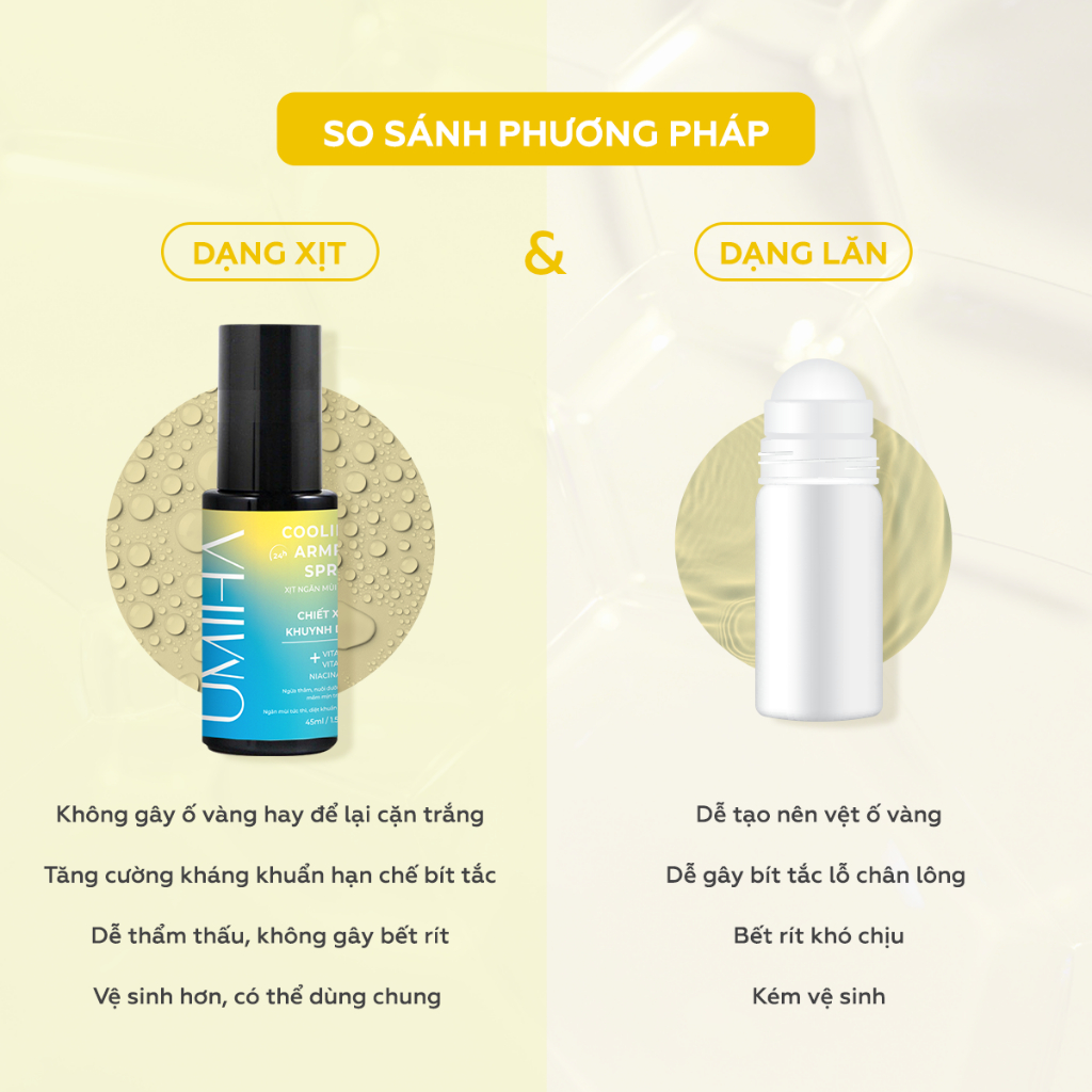 Ảnh Xịt khử mùi hôi Nách UMIHA 45ml | Khử mùi, khô thoáng, ngăn tiết mồ hôi hiệu quả 1