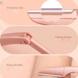 Set 3 Dao Cạo Tỉa Lông Mày Chân Mày Tóc Mái Kèm Hộp Nhựa Gấp Gọn Tiện Lợi Dễ Dàng Mang Theo 88802