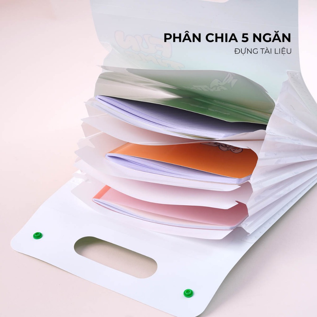 Túi Đựng Tài Liệu Nhiều Ngăn Classmate Thiết Kế Funtime, Chất Liệu PP Mềm Dẻo, Có Quai Cầm, Cúc Bấm Tiện Lợi CL-CBA21