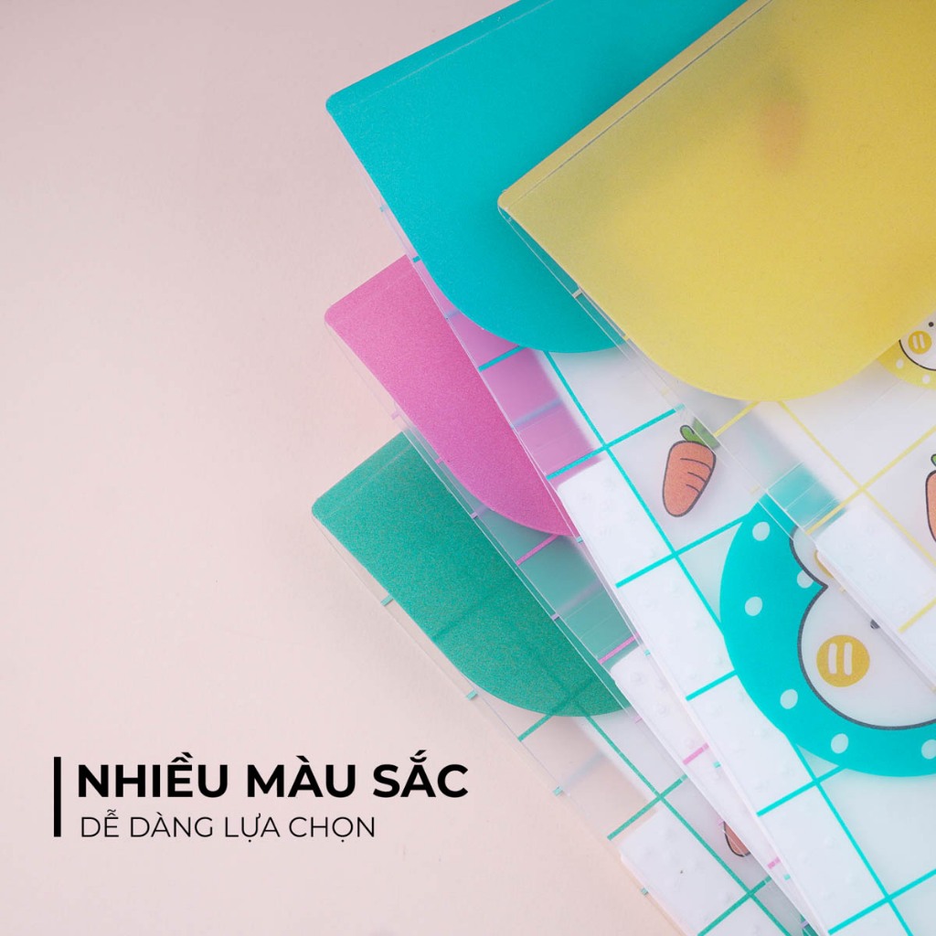 Túi Đựng Tài Liệu Nhiều Ngăn Classmate Clear Bag Rabbit Nhựa PP Bền, Khuy Bấm Tiện Lợi, Có Phần Dán Phân Ngăn CL-CBA32