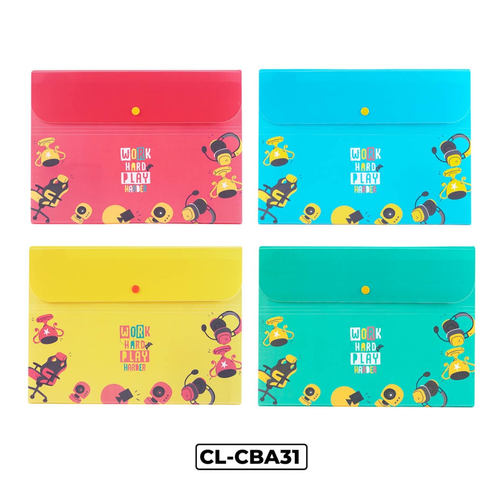 Túi Đựng Tài Liệu Nhiều Ngăn Classmate Clear Bag Gaming Nhựa PP Bền, Khuy Bấm Tiện Lợi, Có Phần Dán Phân Ngăn CL-CBA31