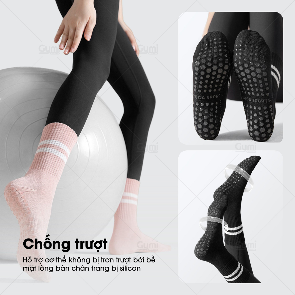 Vớ Tất Yoga Silicon Chống Trượt Cổ Cao Đủ Màu Phong Cách Trẻ Trung, Năng Động - VoYoga-CoTrung
