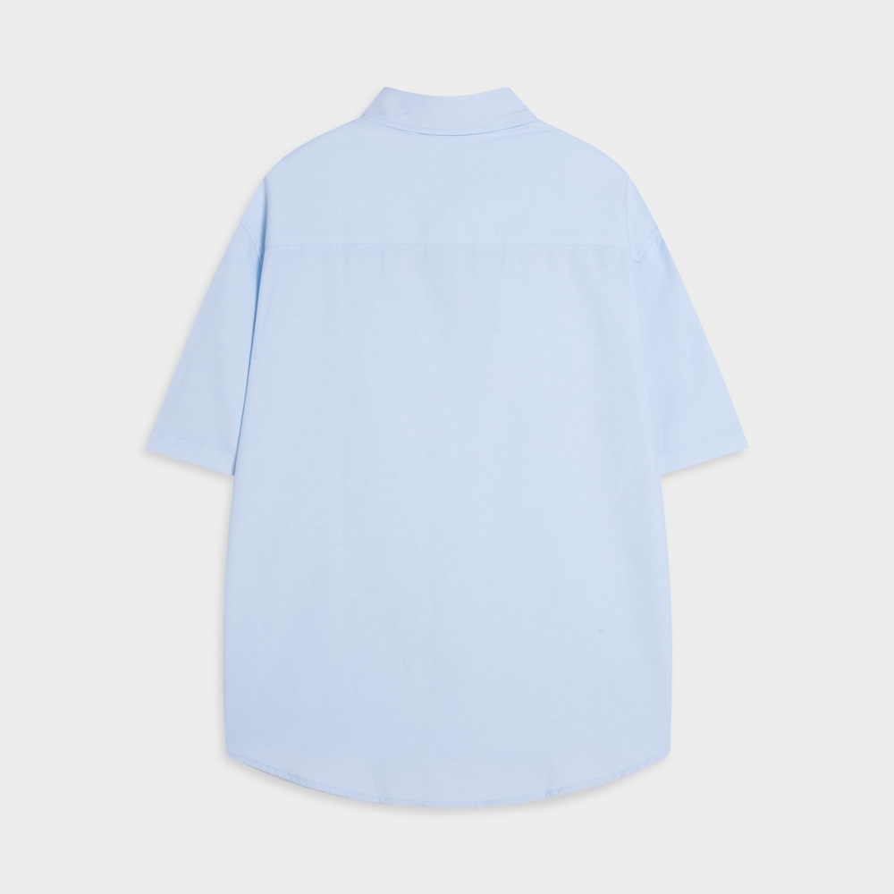 Ảnh Áo Sơ Mi Tay Ngắn Teelab Eco Oxford Signature Logo Unisex Form Oversize Local Brand SS068 3