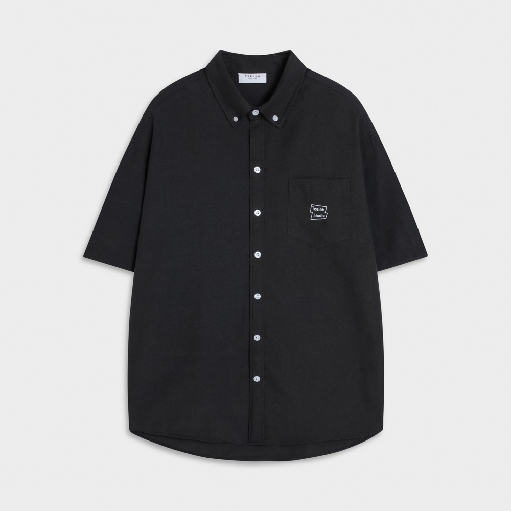 Ảnh Áo Sơ Mi Tay Ngắn Teelab Eco Oxford Signature Logo Unisex Form Oversize Local Brand SS068 4