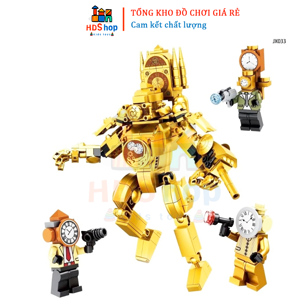 Bộ đồ chơi LeGo Skibidi Toilet Gold Titan Clock Man JX033-462 chị tiết ...