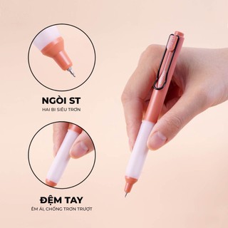 Bút Gel Bấm Cao Cấp Viết Siêu Trơn Ngòi ST 2 Bi Nâng Cấp, Bút Gel Vintage 0.5mm Mực Nhanh Khô Viết Êm Tay GP111