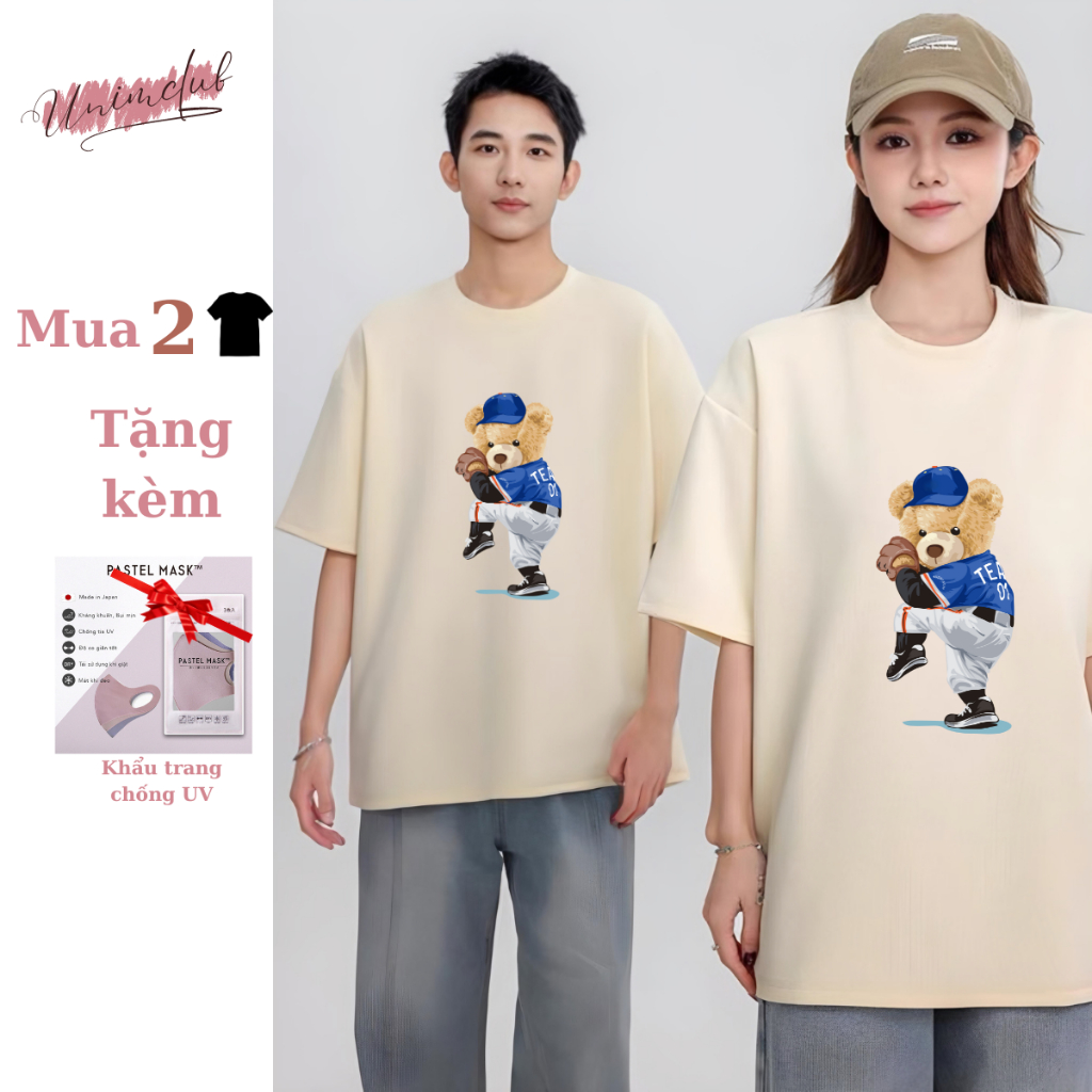 [VẢI 250 GSM] Áo Thun Gấu NY UNIM Vải Cotton Cao Cấp Co Giãn 2 Chiều Nhiều Màu Unim Store - AP188