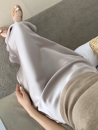 Chân Váy Midi Lụa Satin Phối Đuôi Cá Xưởng Quần Tây Nữ 3A Dáng Dài Hàn Quốc- Thời Trang Nữ Thanh Lịch