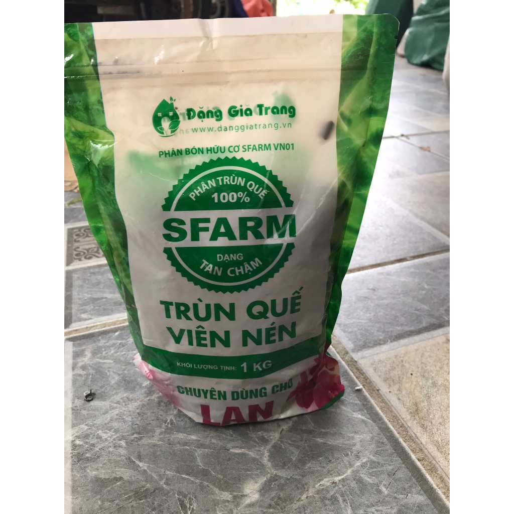 Phân trùn quế Sfarm dạng viên nén cao cấp dùng cho phong lan, hoa cảnh 1kg chuyên dụng