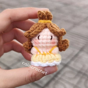 Móc khoá nàng Belle người đẹp và quái vật mini bằng len handmade (ảnh thật shop chụp)
