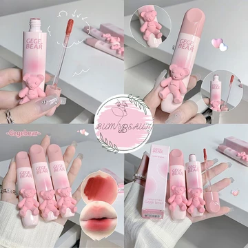 Son kem lì mịn môi Gege Bear Tender Lip Glaze 2.5g, Son lì nội địa Trung mịn mượt lên màu chuẩn