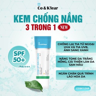 Kem Chống Nắng Co Klear Nâng Tone Thế Hệ Mới Co&K'lear Tone Up Sun Cream- Bebeauskinshop