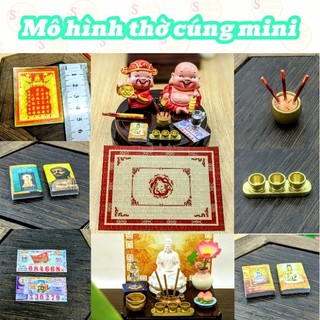 Mô Hình mini Vật phẩm thờ cúng mini thần tài thổ địa mini