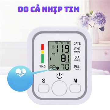 Máy đo huyết áp , máy đo nhịp tim tự động bằng tay , do điện tử phù hợp cho gia đình có người lớn tuổi bảo hành 12 tháng