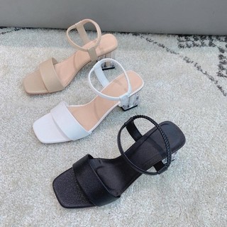 Giày cao gót nữ 5cm - 7cm gót trong phối hạt thanh lịch mã SandalHat DéP Shoes đi rất êm chân - Kho Xưởng Bánh Bèo