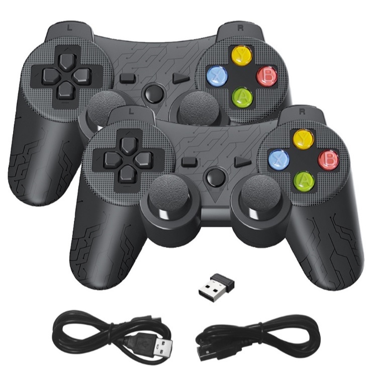 Bộ 2 tay cầm chơi game cho 2 người có rung trên PC, Laptop, Điện Thoại Android (Mẫu cắm sạc)
