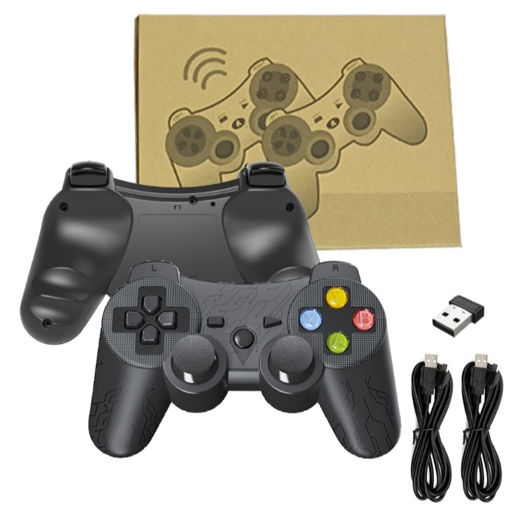 Bộ 2 tay cầm chơi game cho 2 người có rung trên PC, Laptop, Điện Thoại Android (Mẫu cắm sạc)