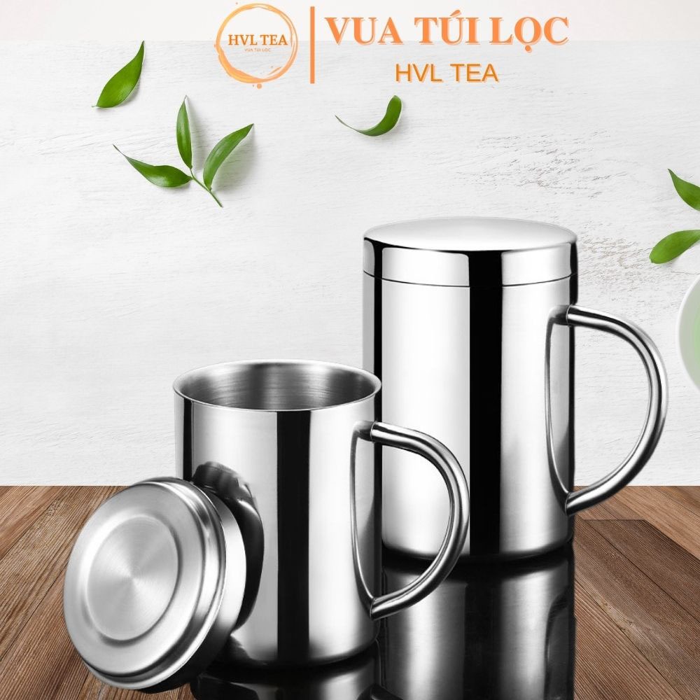 Cốc inox cách nhiệt, có quai, có nắp, cứng bền, cách nhiệt, ca inox 304 ...