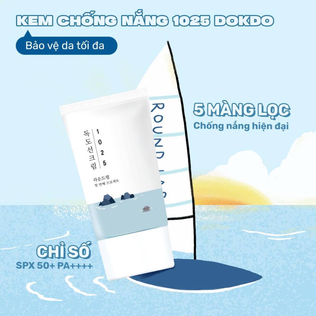 Ảnh Kem chống nắng hóa học Round Lab 1025 Dokdo Sunscreen 50ml dành cho da nhạy cảm 1