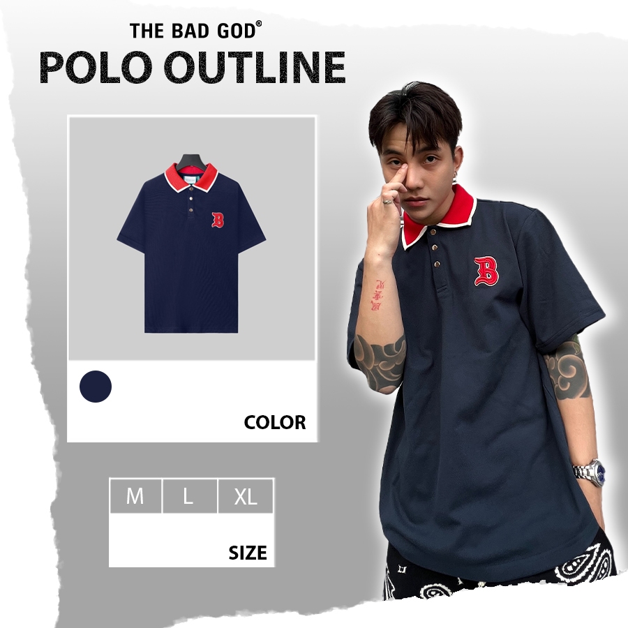 [Mã FADEP56 giảm đến 30k đơn từ 99k] Áo polo The Bad God Outline ...