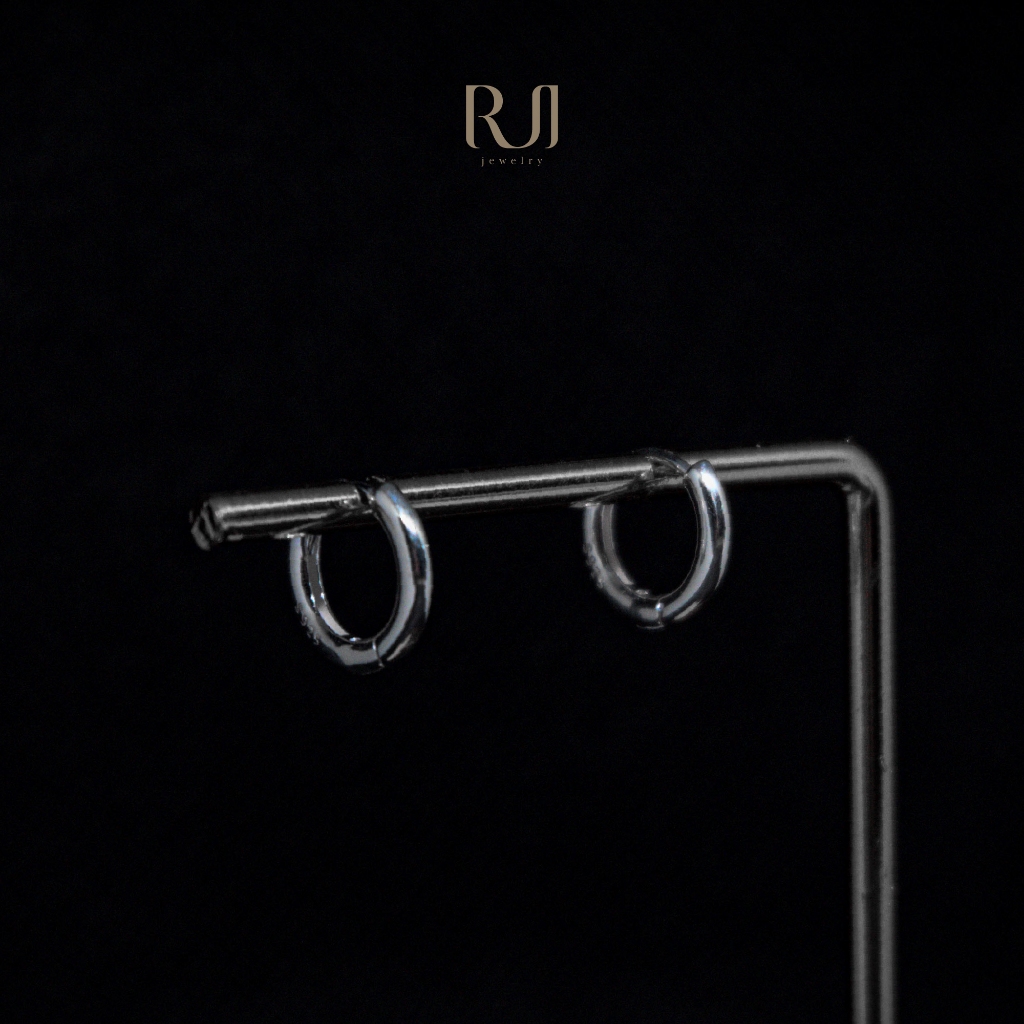 Khuyên tai bạc RUI vòng tròn trơn unisex - RUIKT011 (1 chiếc) | Shopee ...