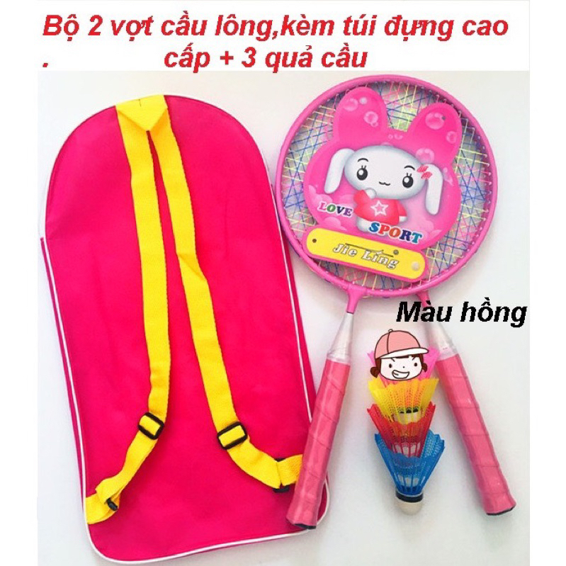 Bộ Vợt Cầu Lông Trẻ Em Kèm 2 Quả Cầu, Đồ Chơi Vận Động Mini Cho Bé Trai Bé Gái Nhiều Mẫu