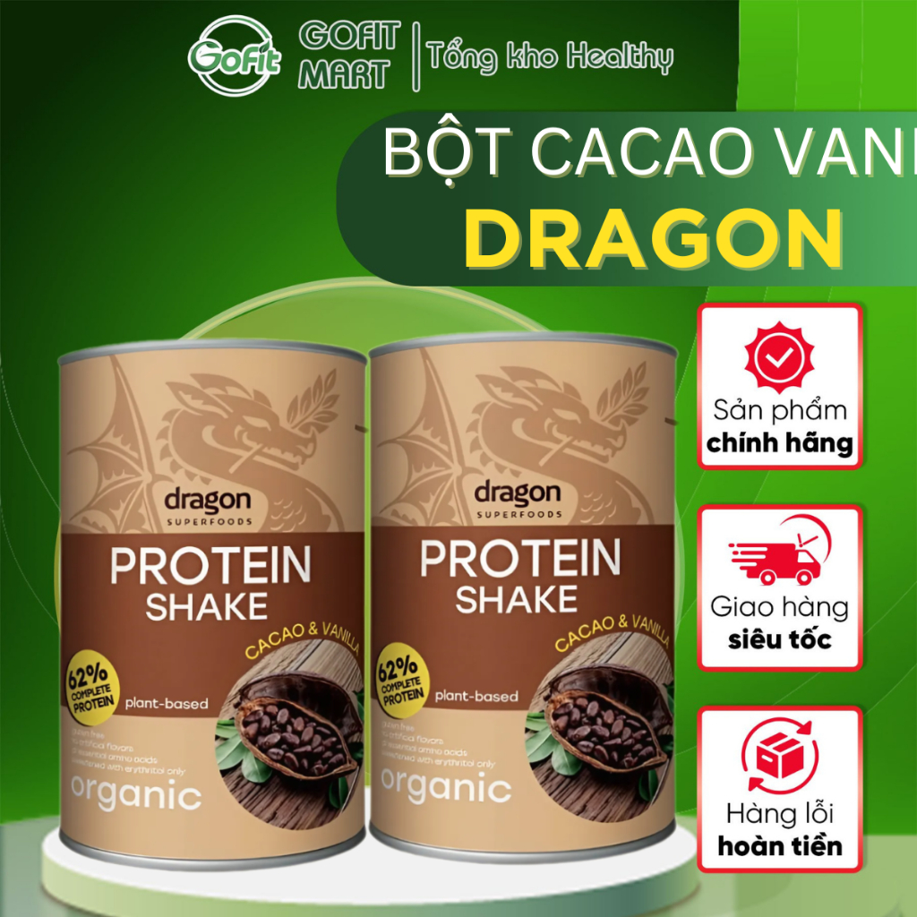 Protein Lắc Vị Cacao Vani Hữu Cơ Protein Shake Cacao &amp; Vanilla 500g ...