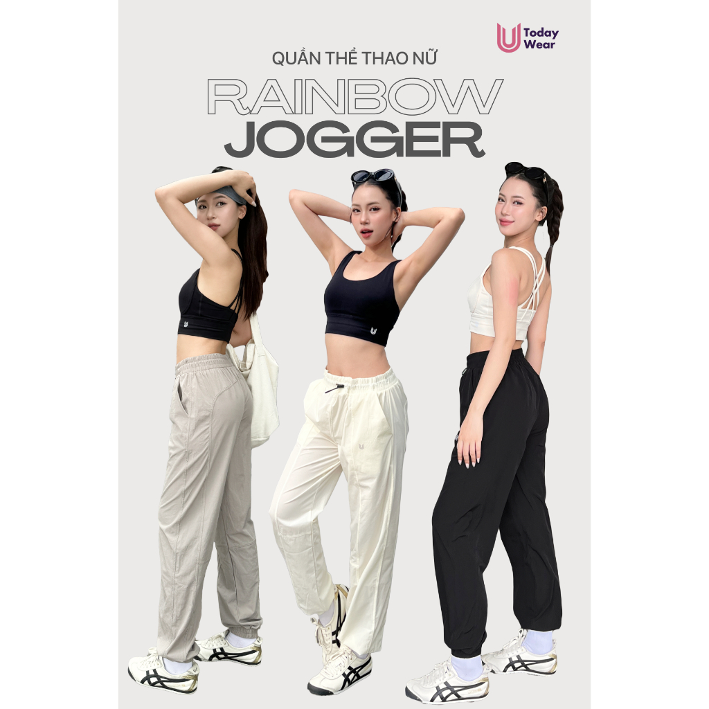 Today U Wear - Review Quần tập jogger nữ gió gym yoga thể thao Rainbow 