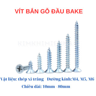 Vít trắng mạ kẽm bắt nở nhựa, tắc kê nhựa bắn vào tường, gỗ, đủ kích cỡ 4li, 5li, 6li (túi 30 con)