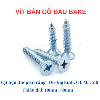 Vít trắng mạ kẽm bắt nở nhựa, tắc kê nhựa bắn vào tường, gỗ, đủ kích cỡ 4li, 5li, 6li (túi 30 con)
