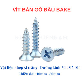 Vít trắng mạ kẽm bắt nở nhựa, tắc kê nhựa bắn vào tường, gỗ, đủ kích cỡ 4li, 5li, 6li (túi 30 con)