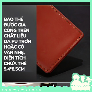 [Sẵn VN] Bao Đựng Thẻ Nhân Viên Dạng Gập Hai Ngăn Da Pu Phong Cách Màu Sắc Đơn Giản