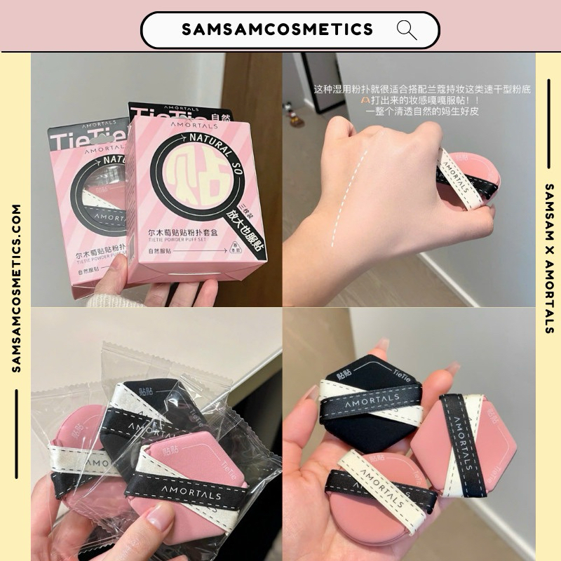 🌷 Set 3 Mút Trang Điểm AMORTALS Black Pink Tie Tie 🌷 | Shopee Việt Nam