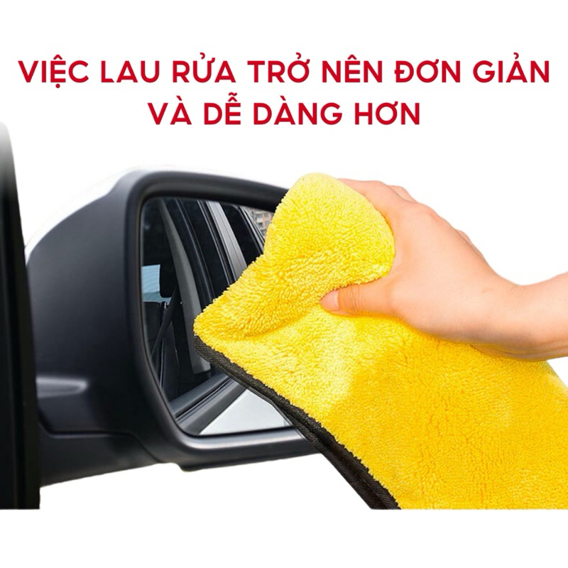 Khăn Lau Xe Ô Tô Chuyên Dụng 3M Sợi Microfiber Siêu Mềm Mịn Siêu Thấm Lau Xe Hơi 2 Lớp 2 Mặt Siêu Sạch Thấm Hút