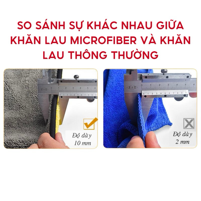 Khăn Lau Xe Ô Tô Chuyên Dụng 3M Sợi Microfiber Siêu Mềm Mịn Siêu Thấm Lau Xe Hơi 2 Lớp 2 Mặt Siêu Sạch Thấm Hút