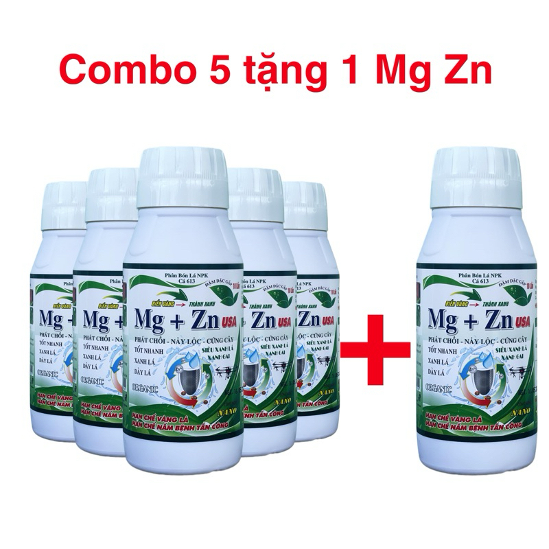 Combo 5 tặng 1  Siêu Mg kẽm chai 500ml