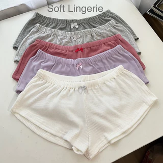 Quần tí hon, short ngắn đính nơ, quần ngủ mini mặc nhà freesize co giãn 4 chiều