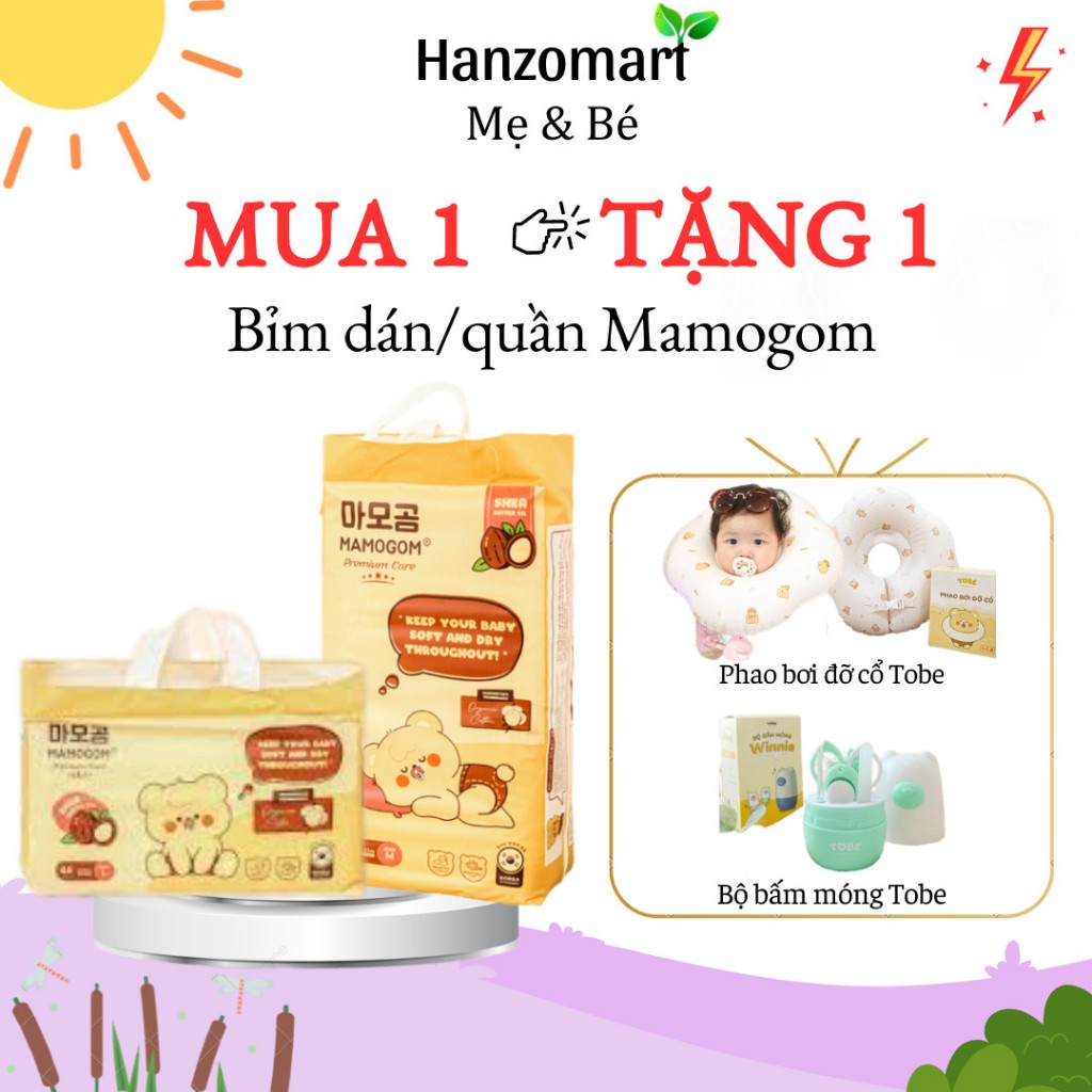 Tã / Bỉm Quần / Dán Mamogom Hữu Cơ Cao Cấp Đủ Size S | M | L | XL | XXL - có quà tặng - hanzomart