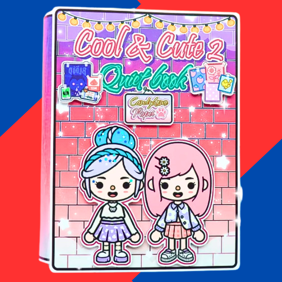 Wednesday búp bê giấy toca boca COOL AND CUTE 2 - Giấy in chất lượng cao, cứng cáp phát triển tư duy logic phong cách