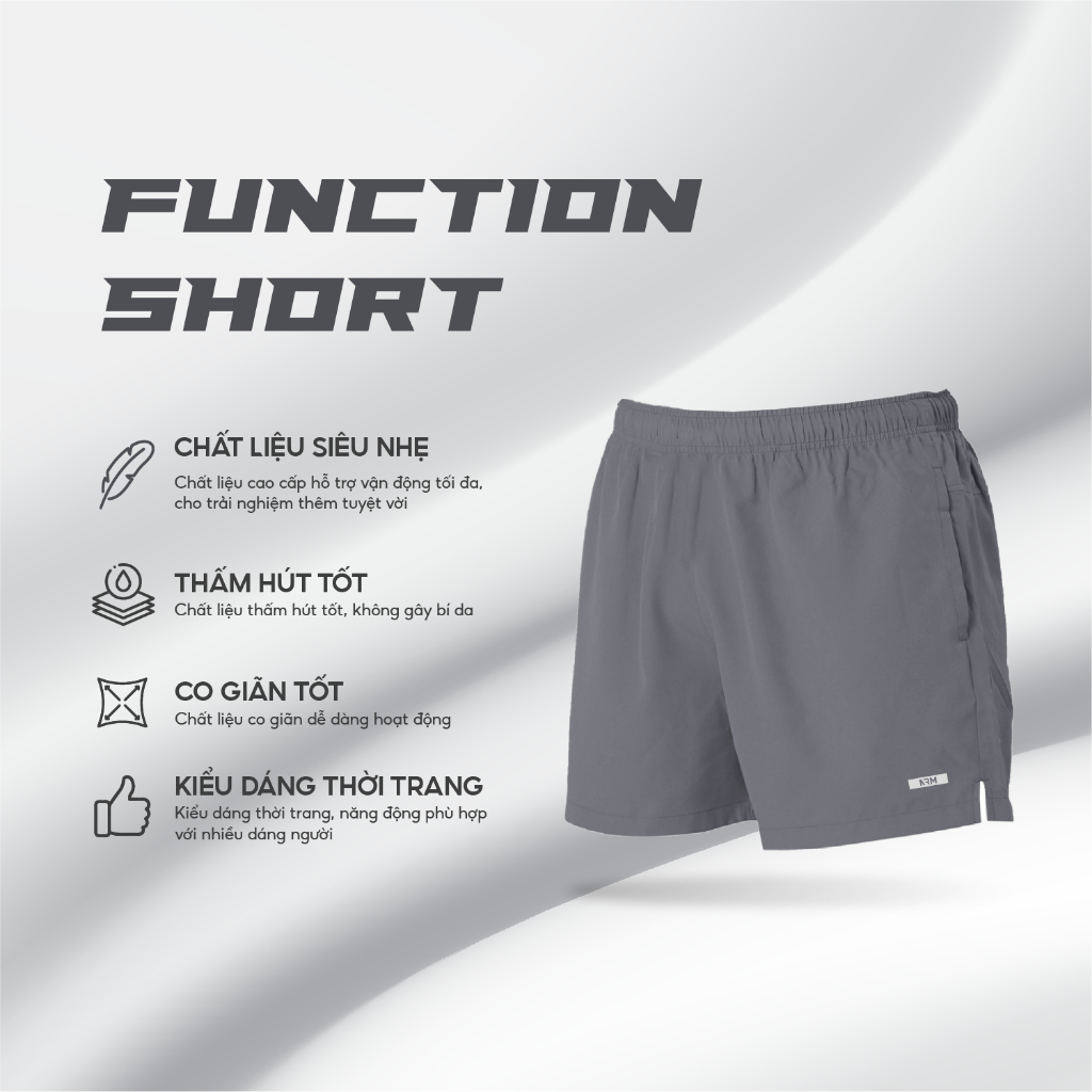 Quần Thể Thao Nam Combo 2 ARM 5 Inch Function siêu nhẹ, tập gym, chạy bộ, vận động thoải mái