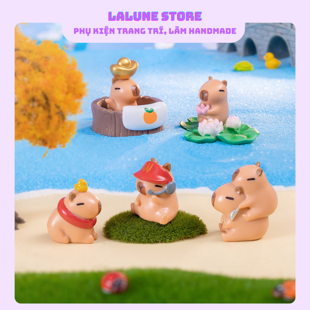 Mô hình Cappybara tịnh tâm, Capybara thần tài bán hàng dễ thương trang ...