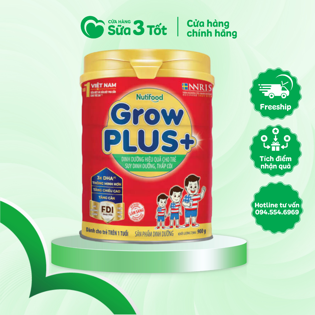 Sữa Bột Nutifood Grow Plus+ Đỏ Dành Cho Trẻ Từ 1 Tuổi (Lon 900G ...