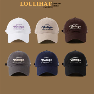 Nón lưỡi trai nam nữ thêu Vintage The Best LOULIHAT, mũ kết vải chống nắng from mềm thời trang Hàn Quốc