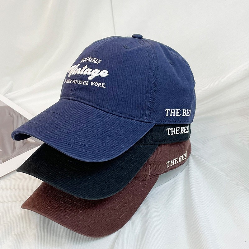 Nón lưỡi trai nam nữ thêu Vintage The Best LOULIHAT, mũ kết vải chống nắng from mềm thời trang Hàn Quốc