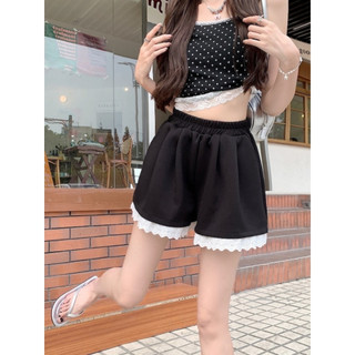 Quần Đùi Bigsize Nữ Lưng Chun Lai Ren Hoa Dễ Thương Vải Thun Co Giãn 50-95kg Q508