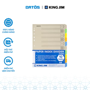 Phân trang giấy A4 11 lỗ King Jim 807-6EGSV, 807-10EGSV & 807-12EGSV - 1 túi