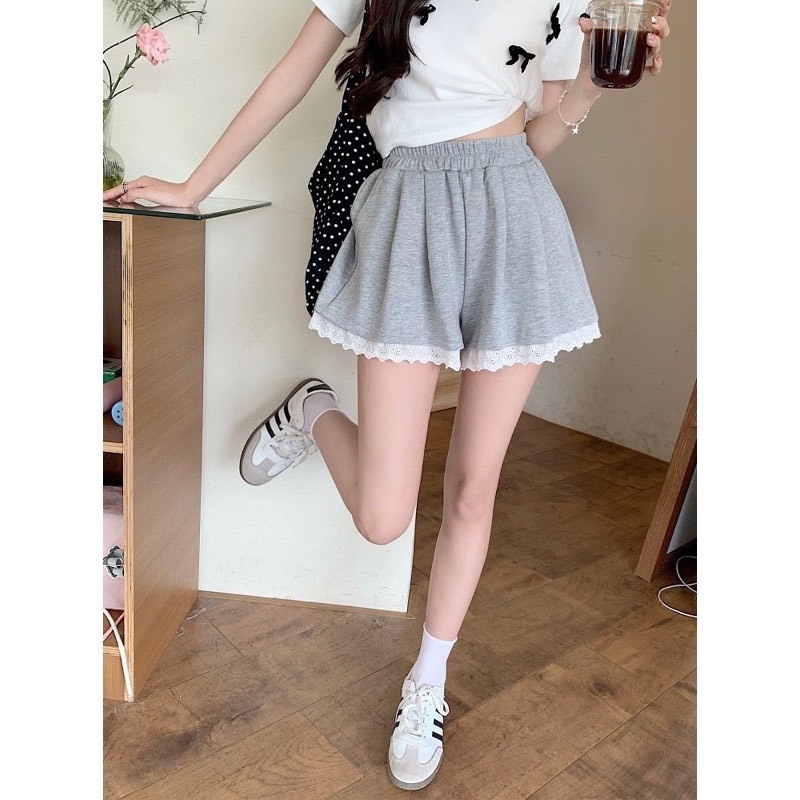 Quần Đùi Kiểu Bigsize Nữ  Vải Thun Co Giãn Phối Ren Lên Phom Cá Tính Quyến Rũ 50-95kg Q508